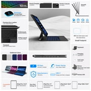 typecase Keyboard Case for iPad Air 13(M4/M3/M2, 2026/2025/2024), iPad Pro 12.9(3rd-6th Gen) - Wireless with Trackpad, Thin & Backlit, Slim Rugged Folio,Black