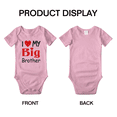 thumbnail image 3 of I Love My Big Brother Cute Baby Girl Boys Romper Print Jumpsuit, 3 of 5