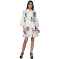 thumbnail image 2 of Moomaya Short Robe For Women Plus Size Printed Cotton Robe Lightweight Nightwear, 2 of 5