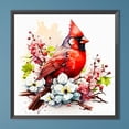 thumbnail image 3 of Pintura de diamante 5D DIY Kit de cardenales de taladro redondo completo decoración del hogar 40x40cm, 3 of 9