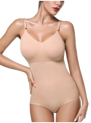 Women V Neck Full Slips Under Dresses Bodysuit Tummy Control Dress