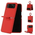 thumbnail image 1 of Macaron Liquid Silicone Phone Case Compatible For Samsung Galaxy Z Flip 4 With Ring Holder, 1 of 2