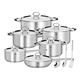 thumbnail image 1 of Batería De Cocina Juego De Ollas Acero Inoxidable 15 Piezas Plateado, 1 of 3