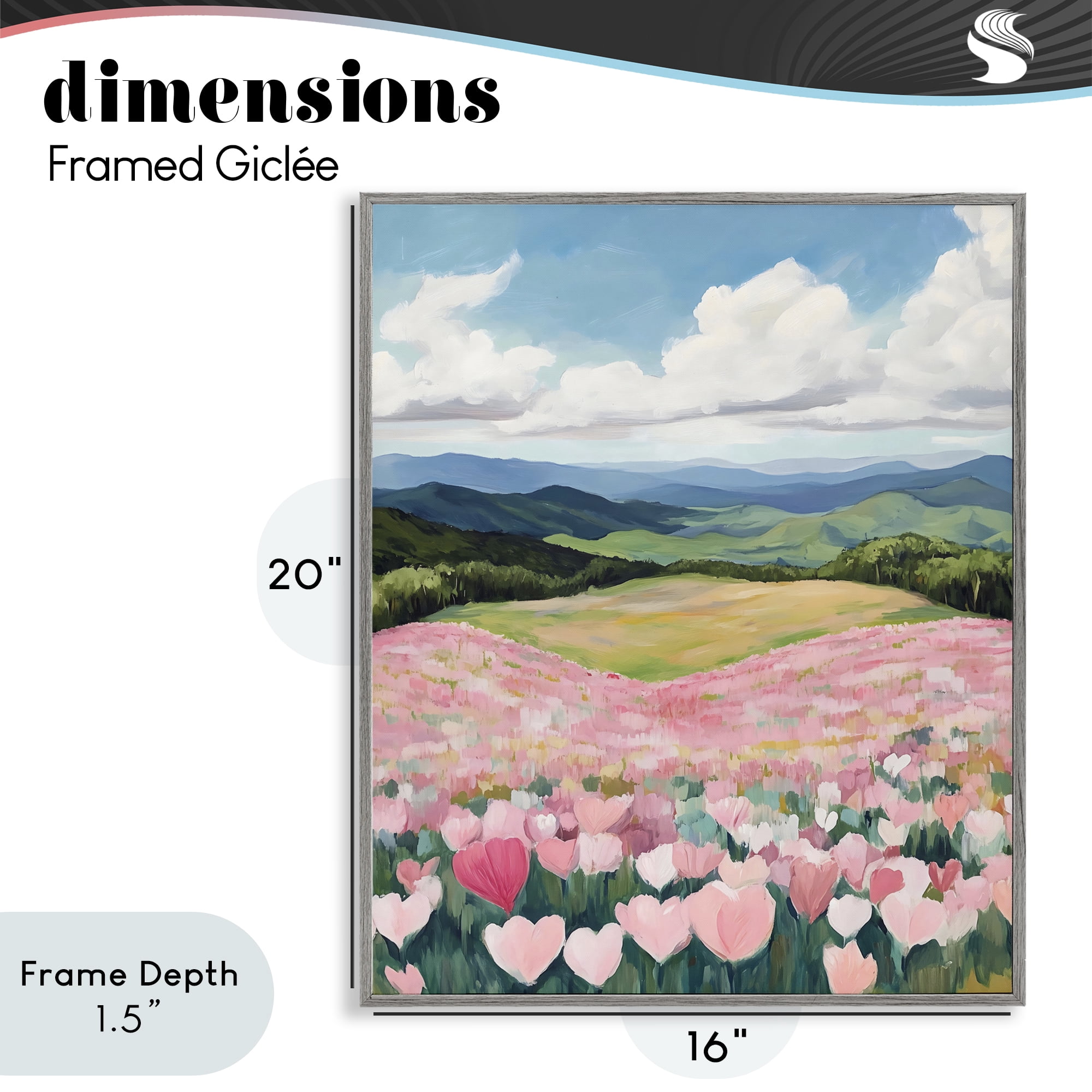 Stupell Industries Blush Pink Poppy Field Gray Framed Giclee Art, design by The Prints Vibe