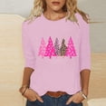 thumbnail image 2 of Makaor Plus Size Dressy Tops for Women Crew Neck Shirts Christmas Tree Graphic 3/4 Sleeve Pullover Tees Cute Vacation Clothes, 2 of 5