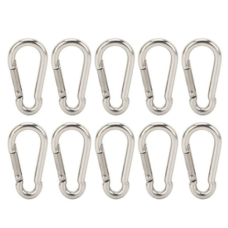 

10Pcs Carabiner Clip Spring Snap Hook Heavy Duty Quick Link 304 Stainless Steel for Bird Feeders 8MM