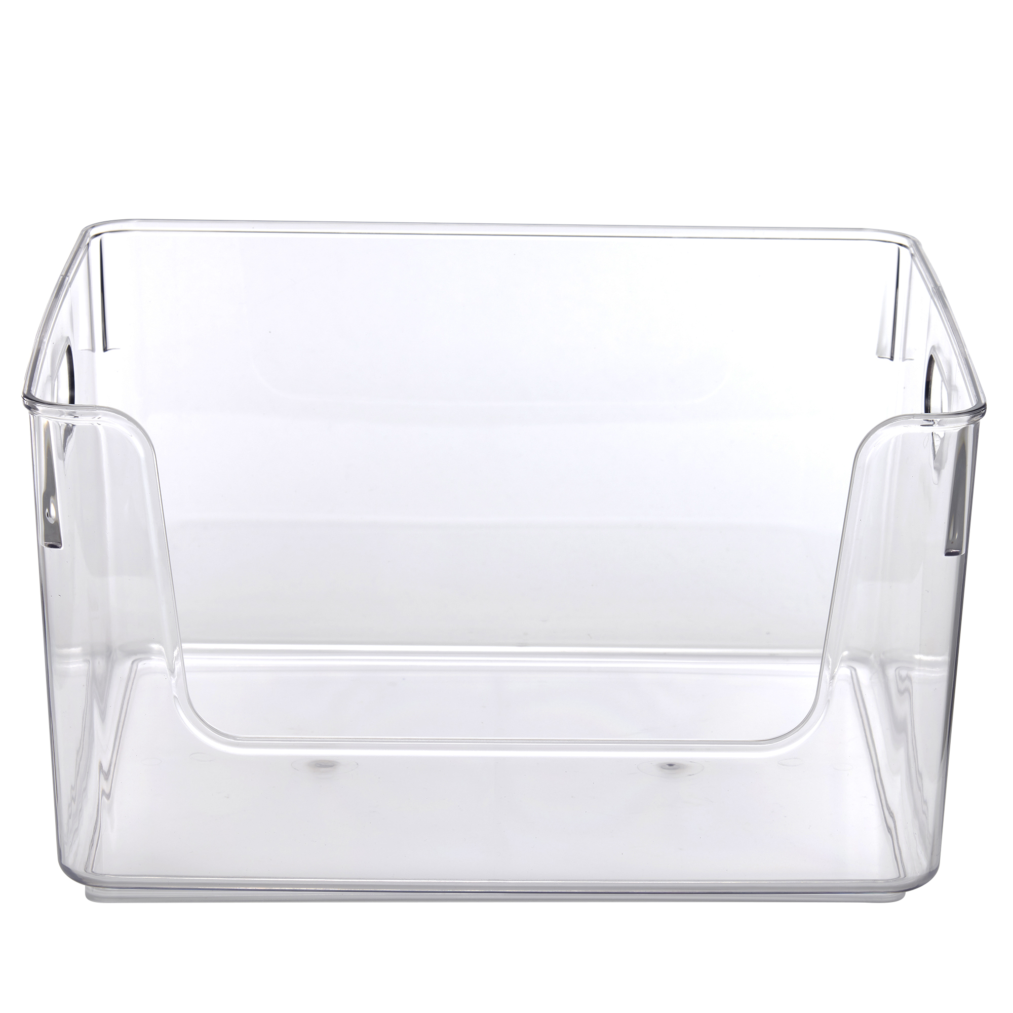 Mainstays Clear Glossy Plastic Open Front Organizer Bin , Single Size Organizer Bin, Adult Size