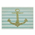 thumbnail image 1 of Anchor Cutting Board, Nordic Marine Golden Yellow Anchor Striped Background Old-Fashioned Art, Decorative Tempered Glass Cutting and Serving Board, Small Size, Pale Blue White, by Ambesonne, 1 of 1