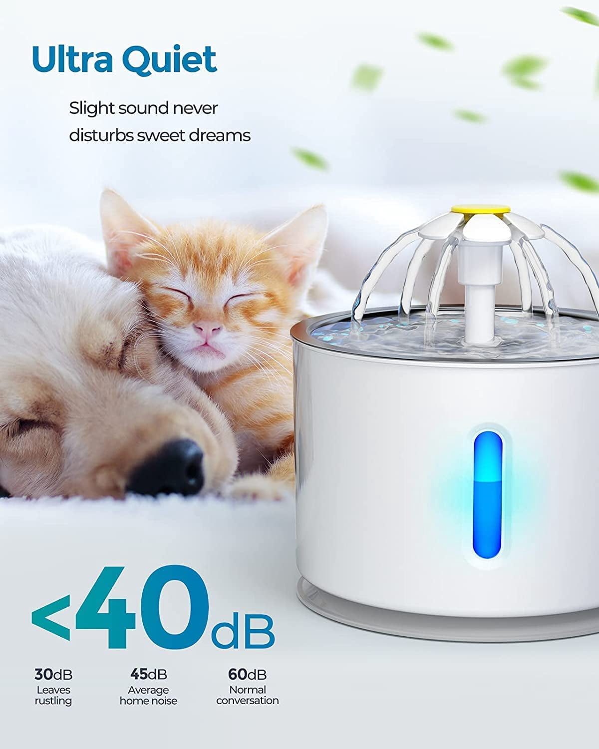 EURHOWING 84Oz Automatic Pet Water Fountain Cat/Dog Drinking Dispenser Water Feeder with Filter