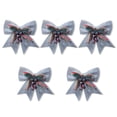 thumbnail image 2 of Navidad Bowknot Adorno brillante Lentejuelas brillantes Conos Hojas Corbata Arte Decoración de fiesta Decoración de puerta al aire libre Plata 5 piezas Inevent HA009474-03, 2 of 2