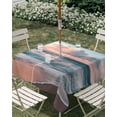 thumbnail image 3 of Square Outdoor Tablecloth with Umbrella Hole Beach Ocean Outside Table Cloth Waterproof Patio Table Cover Sunset Scenery Seashore Horizon Summer Zipper Tablecloths for Picnic Party Camping 60x60 Inch, 3 of 8