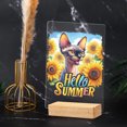 thumbnail image 4 of Sphynx Hello Summer Sunshine Sunflowers Spring Retro Vintage Acrylic Plaque Sign Ashwood Base Cat Lover Kitten Owner Gifts Idea Home Desk Decor - 00008, 4 of 5