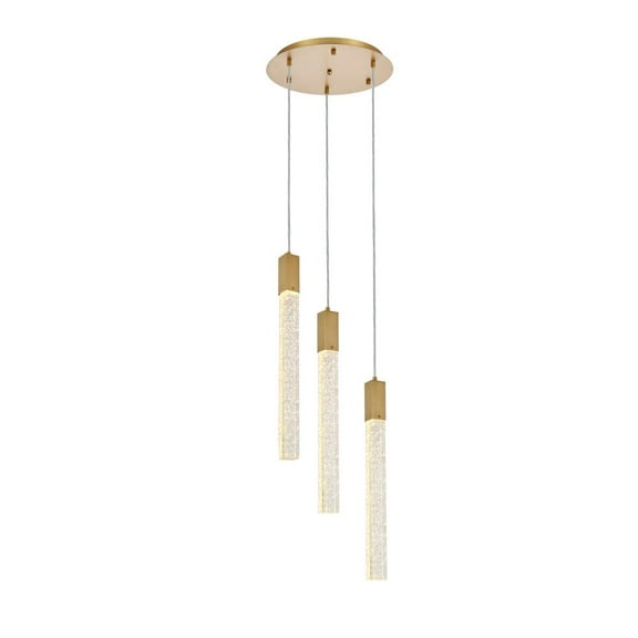Weston 3 lights pendant in satin gold