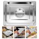 thumbnail image 2 of Tapa rectangular de acero inoxidable con asa para sartén, tapa rectangular con asa, tapa rectangular para olla, protector para sartén de buffet de hotel, 2 of 8