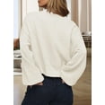 thumbnail image 5 of Women'S Fall Fashion: Front-Open Long-Sleeved Knitted Cardigan Sweater Cream White XXL, 5 of 6