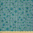 thumbnail image 2 of Ambesonne Floral Fabric by the Yard Microfiber, Numerous Flowers Composition, 5 Yards, Pale Slate Blue Sea Blue, 2 of 2