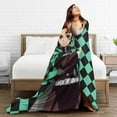 thumbnail image 5 of Demon Slayer Bed Blanket Air Conditioner Quilt Ultra Soft Flannel Blanket All Season Fuzzy Blanket Reversible Fluffy Plush Blanket 40"X30", 5 of 8