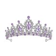 thumbnail image 2 of Jiaroswwei Bridal Crown Temperament Shiny Purple Rhinestone Tiaras Crowns Bridal Headband Hairwear Hair Jewelry Ornaments for Party, 2 of 8
