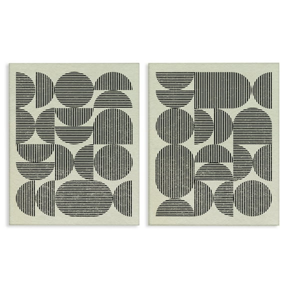 Stupell Industries Minimalist Modern Geometric Abstract Painting Wrapped Canvas Art Print Wall Art, 16 x 20, Set of 2