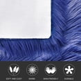 thumbnail image 4 of YJ.GWL Fluffy Faux Sheepskin Plush Area Rug Soft Fuzzy Rugs Floor Carpet for Bedroom Living Room,2'x3',Dark Navy, 4 of 9