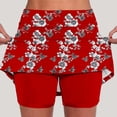 thumbnail image 2 of Feancey Golf Skirts for Women with Shorts Plus Size Casual Workout Skorts 2 Pockets Flower Printed Tennis Mini Skirt Active High Waist Running Skort Red XL, 2 of 6