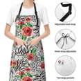 thumbnail image 4 of Kdxio Roses Mixed Zebra 1 Apron with Pockets Adjustable Kitchen Aprons for Men Women Waterproof Aprons for Cooking,Drawing,Crafting, Baking Household Cleaning, 4 of 8