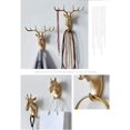 thumbnail image 3 of Gancho con forma de animal, ganchos para abrigos, llavero de pared, exquisito gancho decorativo para ropa, sombreros, albornoces, toallas (tamaño cabra, color: oro negro), 3 of 5
