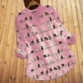 thumbnail image 2 of CHOK Hauts pour Femmes Liquidation Mode Été Décontractée Ample Lin Manches Longues Col Rond Blouse en Solde, 2 of 4