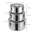 thumbnail image 2 of 3pcs 304 Stainless Steel Food Storage Containers Smell-Proof & Buckle Leak-Proof, 2 of 16