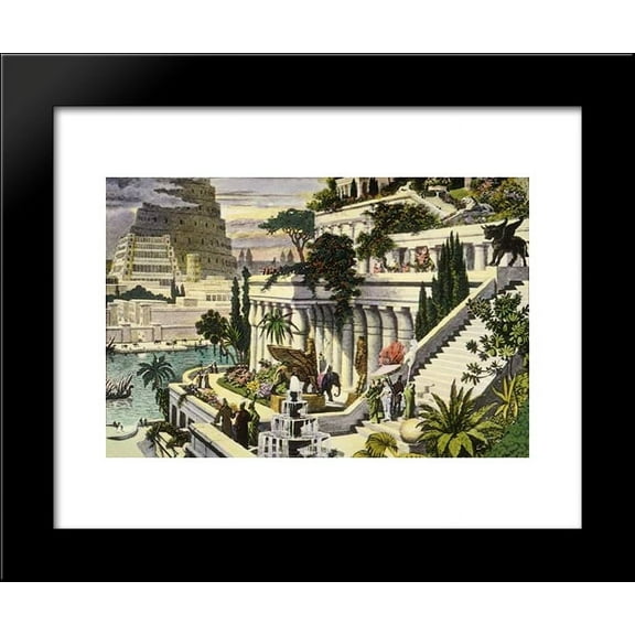 Hanging Gardens of Babylon 20x24 Framed Art Print by Maerten van Heemskerck