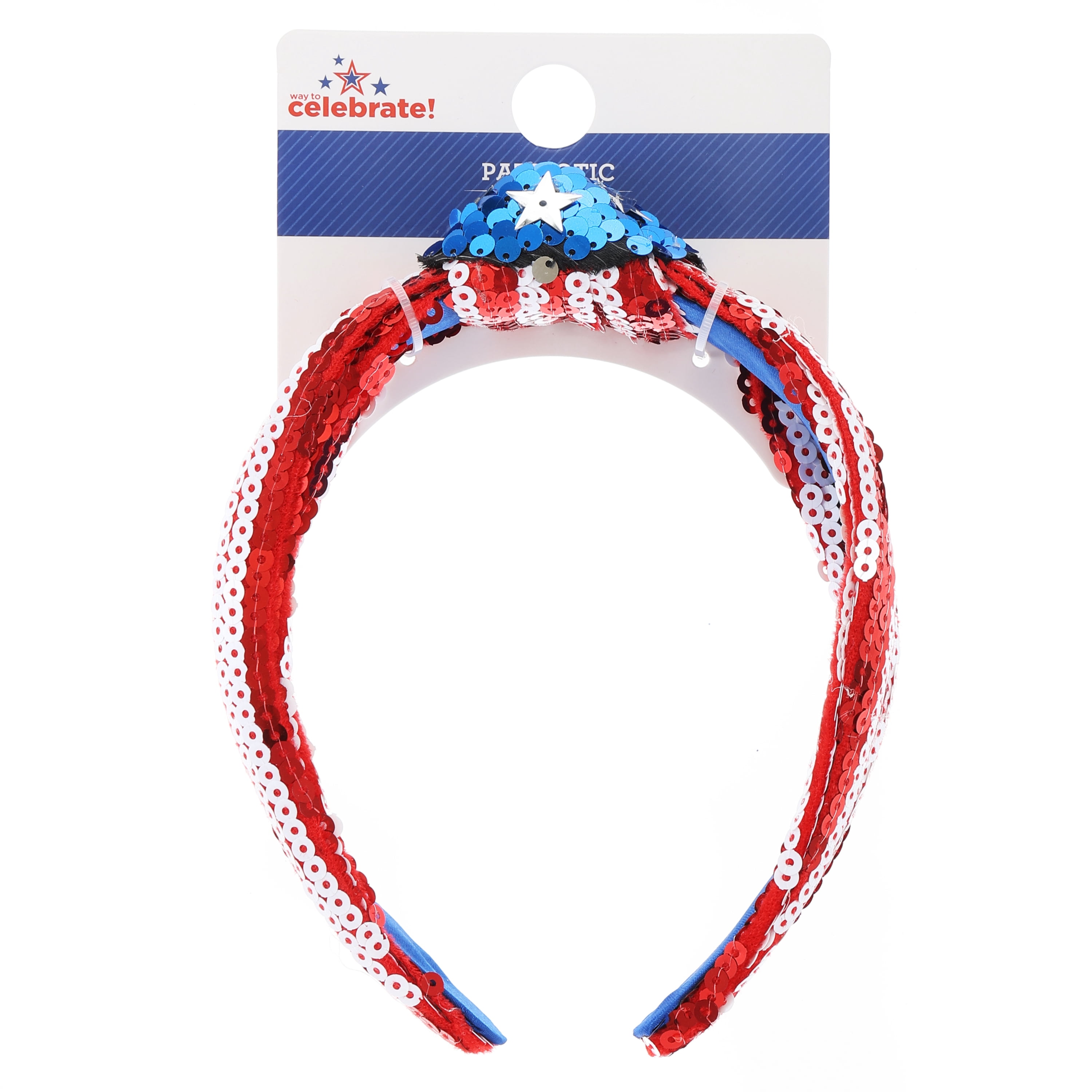 Way to Celebrate Americana Sequin Top Knot Headband, 1 Piece