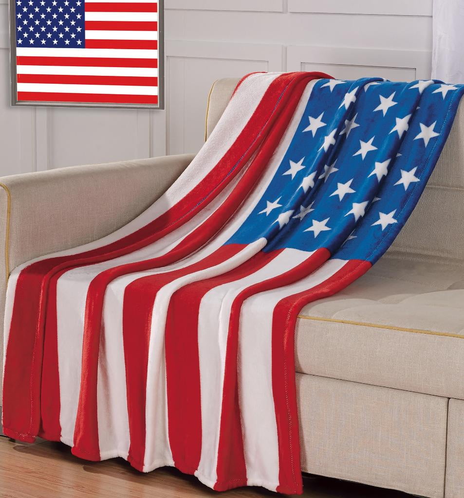 Big American Flag Blanket Patriotic Throw Blanket For Couch Chair Bed