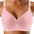 thumbnail image 2 of PEASKJP Everyday Bras for Women Women's Full Figure Front Closure Wirefree Jacquard Back Support Posture Bra (Pink,52), 2 of 4