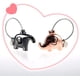 thumbnail image 5 of 1 par de llaveros de oro negro y rosa, llavero con colgante de cadena de elefante desmontable para parejas, amantes, regalo de San Valentín, llavero de aleación de zinc brillante, 5 of 5