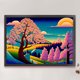 thumbnail image 1 of Cuadros Decorativos Bordado completo Hilo de algodón ecológico 11CT Impreso Hills Cherry Blossom Punto de cruz Wdftyju de costura negro 4 estilos, 1 of 1