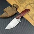 thumbnail image 2 of Fixed Blade Knife with Sheath, EDC Outdoor Knife, 8Cr13Mov Steel Knife, Men's Gift and Outdoor Enthusiast Hiking/Camping Gift (Stabilised Wood Handle), 2 of 6