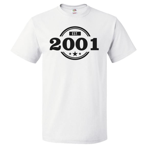 25th Birthday Gift For 25 Year Old Established 2001 T Shirt