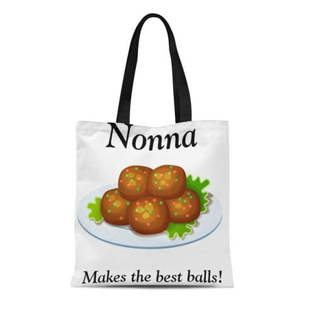 SIDONKU Canvas Tote Bag Meat Nonna Makes Best Balls Meatball Grandma Italian Cook Reusable Handbag Shoulder Grocery Shopping (Best Way To Make Kabobs)