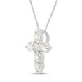 thumbnail image 2 of SAVEARTH DIAMONDS 1/2 Carat Round Cut Lab Created Moissanite Diamond Cross Pendant Necklace In 14K Solid White Gold Jewelry For Women With 18" Chain (G-H Color, VVS1 Clarity, 0.50 Cttw), 2 of 7