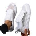 thumbnail image 4 of Wedding Shoes Bridal Sneakers Flats Bride Tennis Shoes Lace Sneakers Flower Lace Sneakers, 4 of 9