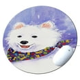 thumbnail image 1 of KuzmarK Round Mousepad / Hot Pad / Trivet - American Eskimo Dog Eskie Art by Denise Every, 1 of 1