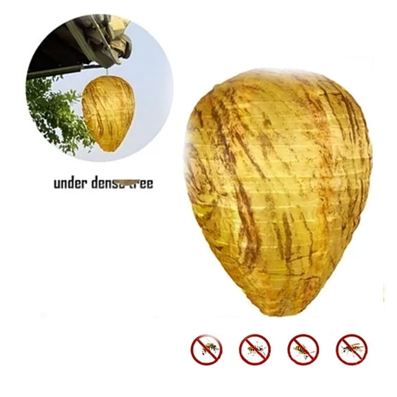 ZULAR Paper Fake Wasp Nest Decoy,4 Pack Hanging Wasp Effective Repellent for Garden and Outdoors (Yellow)