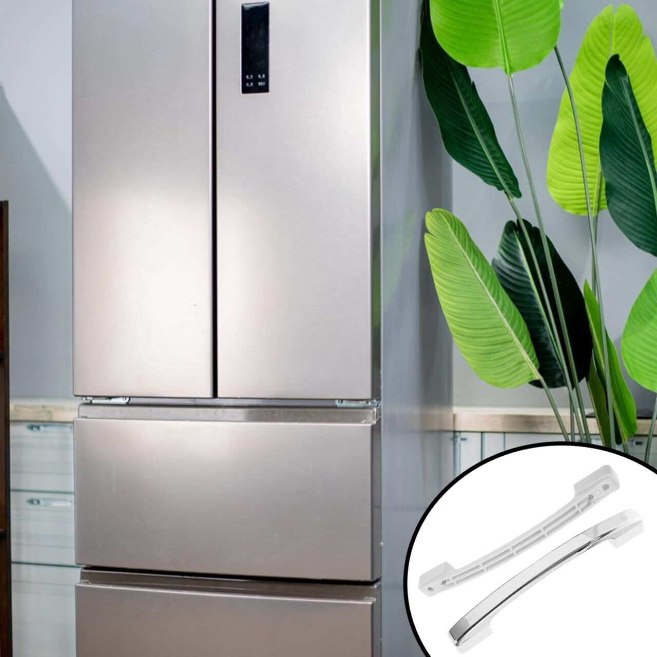 Universal Refrigerator Door Handle Replacement Heavy Duty Fridge Handle Repair Part Commercial Freezer Accessory Easy Installation 12.20X10.82X9.05In
