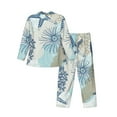 thumbnail image 2 of Kll Algae Corals And Seashells Sleepwear Mens Flannel Pajamas,Long Cotton Pj Set, 2 of 9