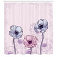 thumbnail image 3 of Ambesonne Anemone Flower Shower Curtain, Retro Buds Field, 69"Wx75"L, Pale Blue Pale Pink, 3 of 3