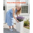 thumbnail image 3 of VEVOR Tall Planters Set of 2, 22 Inch Large Outdoor Taper Planters for Outdoor Indoor Plants, Front Porch Plastic Modern Flower Pots with Inner Pot for Patio, Garden, White, 3 of 9