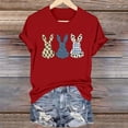 thumbnail image 2 of Lorytime Easter Cute Shirts for Women Crew Neck Shirt Short Sleeve Trendy Tee Bunny Loose Casual Festival Outfit Red M, 2 of 6