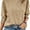 Khaki, variant on MORTTIC Women's Stylish 3/4 Sleeve Crewneck Top Smocked Cuffs and Basic Blouse for Business and Casual Wear