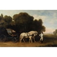 thumbnail image 2 of George Stubbs 14x11 Black Ornate Wood Framed Double Matted Museum Art Print Titled: Phaeton with a Pair of Cream Ponies and a Stable-Lad (Between 1780 and 1784), 2 of 5