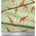 thumbnail image 1 of Soimoi Beige polyester Crepe Fabric Giraffe Forest Print Fabric by The Yard 52 Inch Wide, 1 of 3